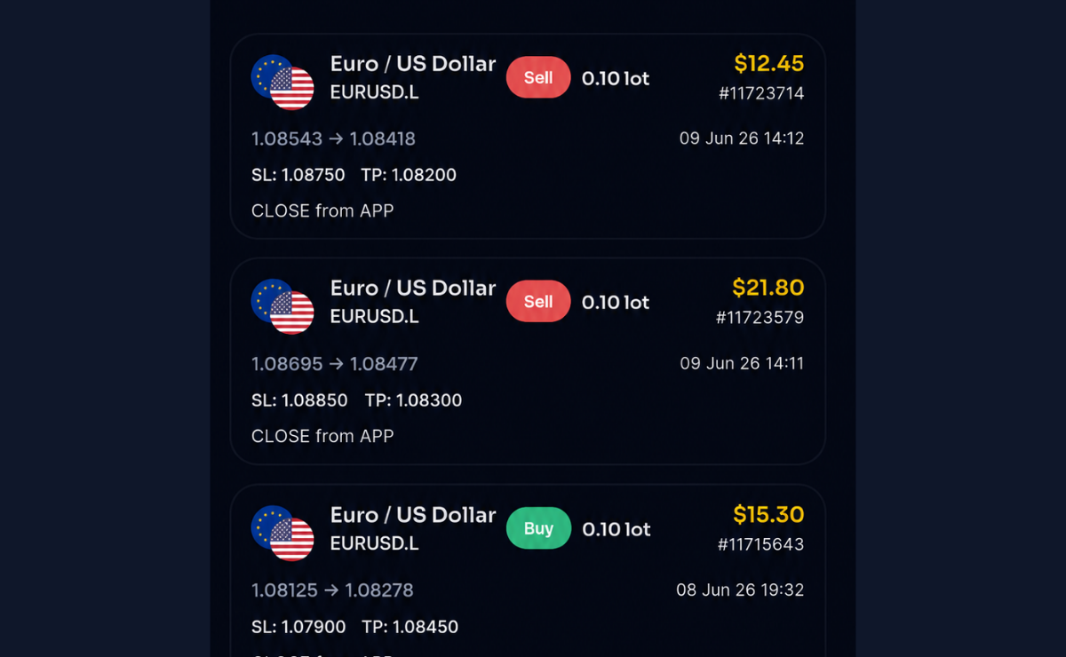 TradeHub account activity feature preview